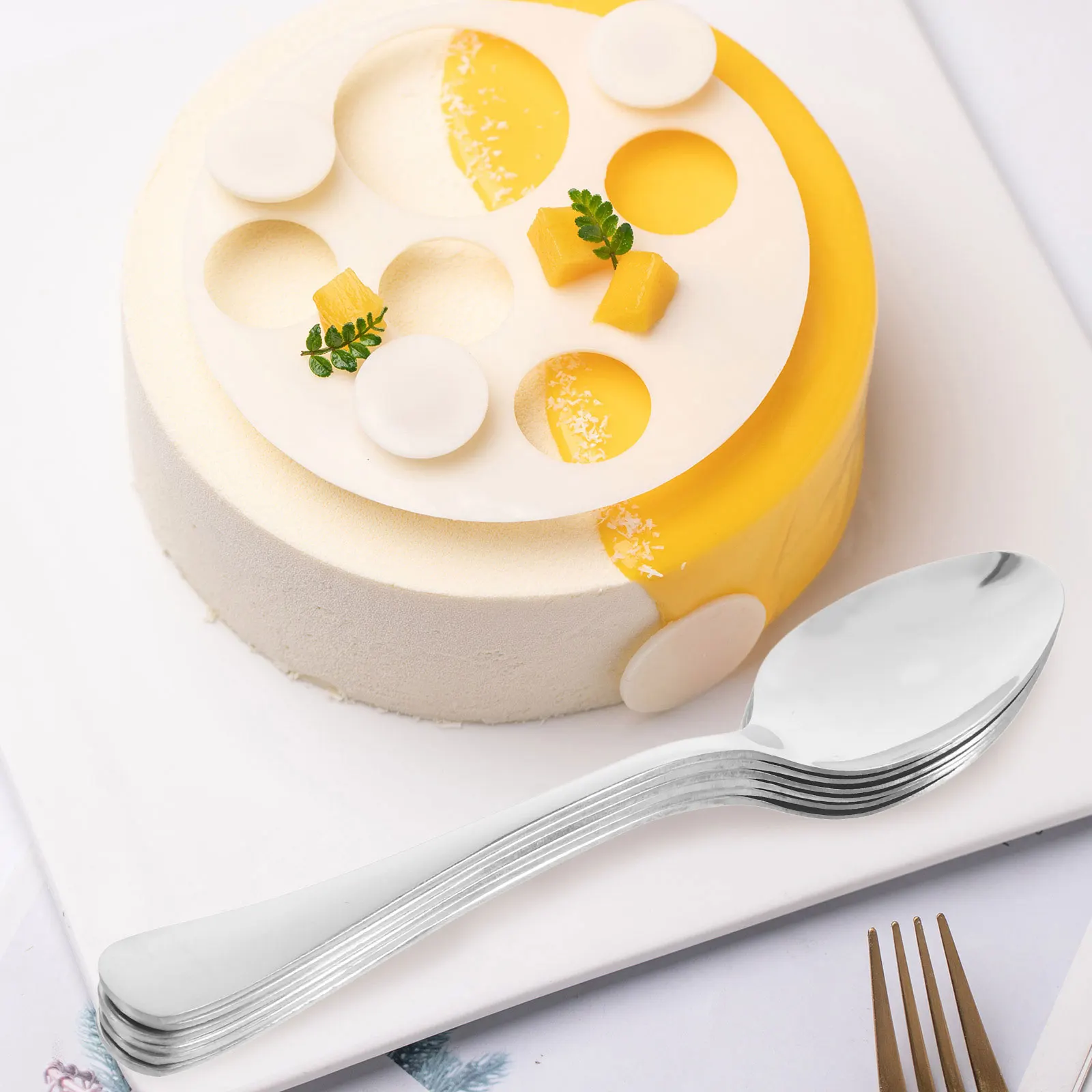 

12 Pcs Spoon Stainless Steel Tableware Serving Spoons Reusable Kitchen Metal Dining Silver