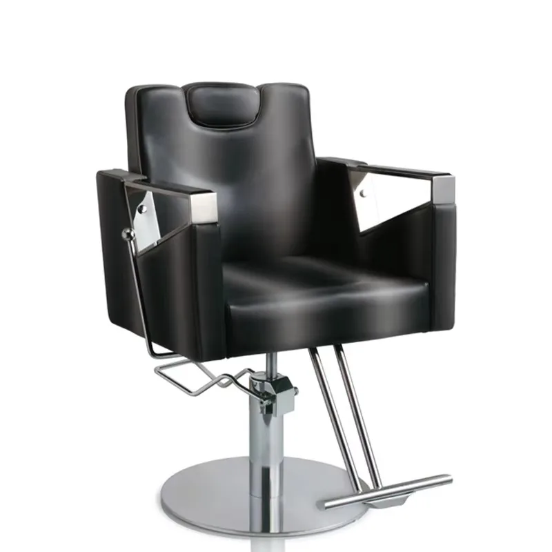 

【Popular】Wholesale Modern Stainless Steel Hydraulic Salon Barber Chair 360 Degree Rotation Adjustable Footrest Commercial Use Fo