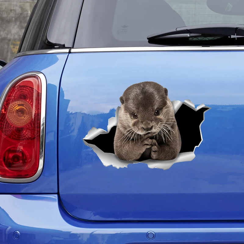 V1120# Car Sticker Otter Pet Animal Waterproof Vinyl Decal Car Accessories Decor Pegatinas Para Coche