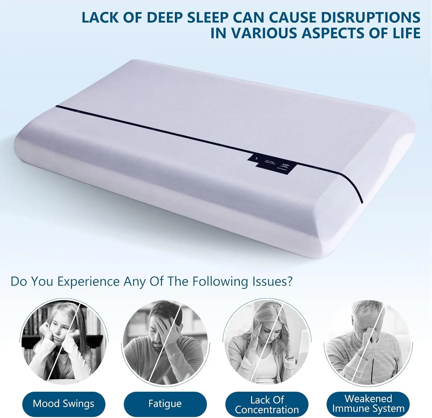 وسائد إسفنجية الذاكرة للتبريد، وسادة عنق الرحم لتخفيف آلام الرقبة، ناعمة وتبريد لوسادة النوم على الجانب الخلفي - على الوجهين #2