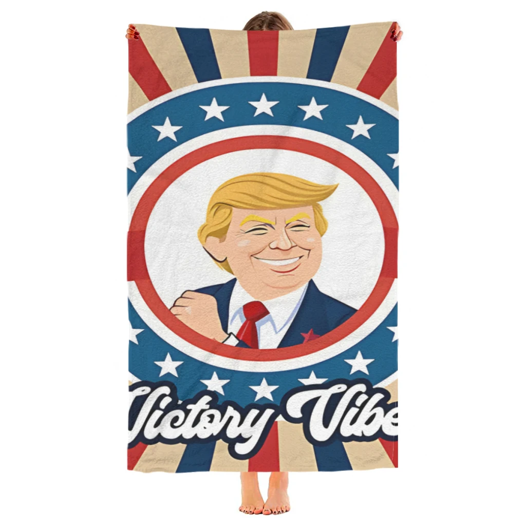 Donald Trump  Victory Vibes I Beach Towel  Poncho Bathing Towels Cover-ups Quick Dry Sand Free Yoga Spa Gym Pool