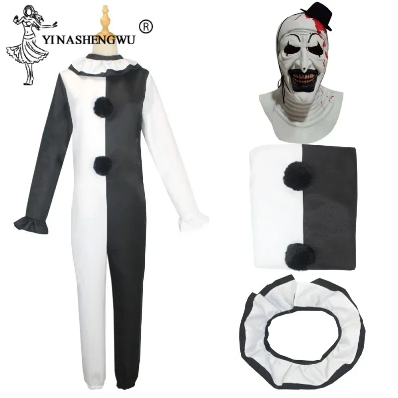 EE01 фильм ужасов 2 косплей костюм клоун комбинезон маска призрака костюмы на Хэллоуин аниме костюм ужас боди черный Ha & 0Ww