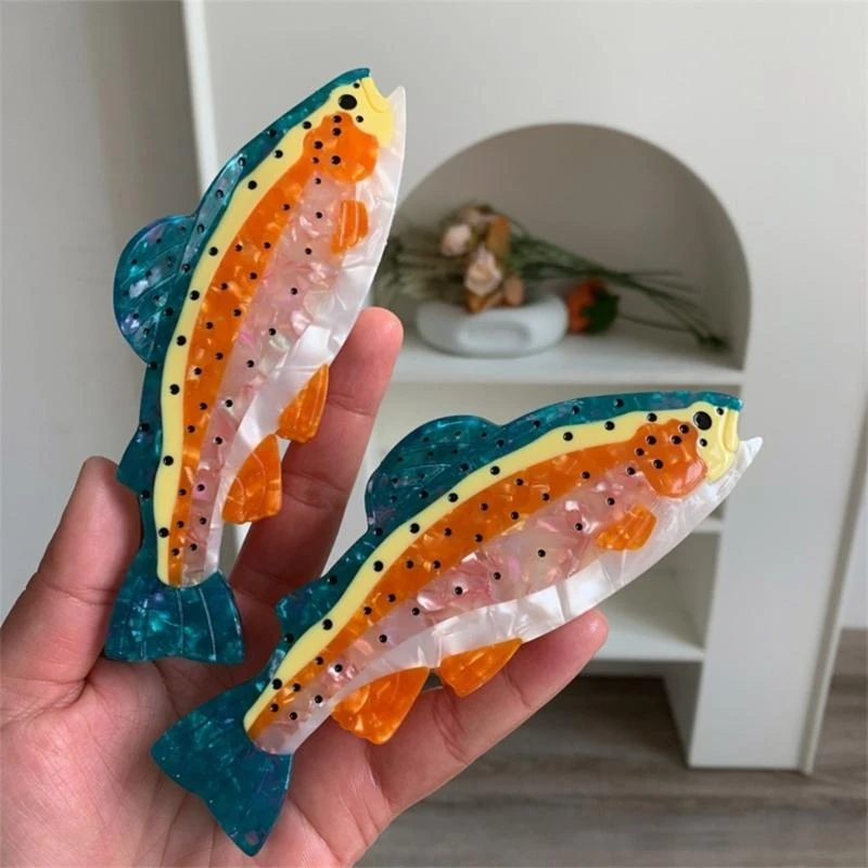 

G92D Acetate Hair Claw Clip NonSlip Fish Hair Clamp For Lady Various Hairstyles
