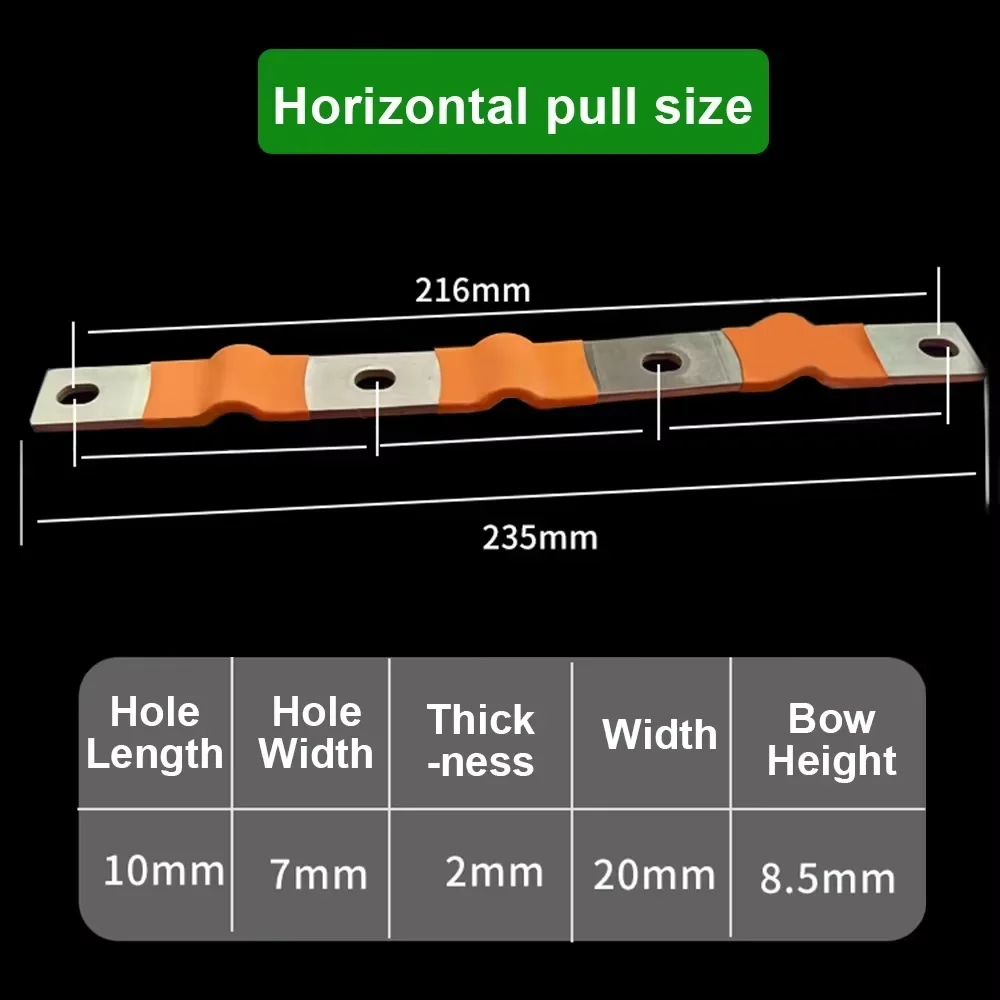 Flexible Flat Copper Bus Bar 300A 2mm/3mm 2 Hole 4 Hole for 3.2V 3.7V 280Ah 320Ah Battery Pack Parts 300 Amp Rating