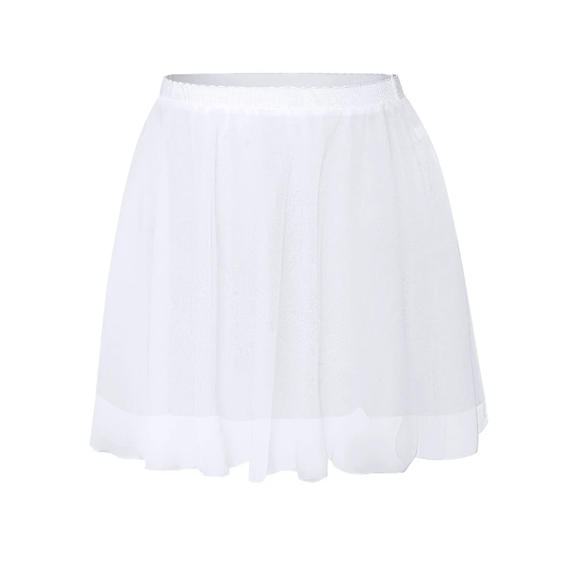 Fashionable and Comfortable Advanced Breathable Chiffon Skirt for Girls Dance Elastic Waist Half Dance Percale Chiffon Skirt
