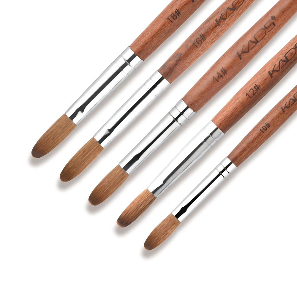 Kolinsky – brosse à ongles avec manche en bois, pour manucure, Gel 3D, poudre liquide acrylique, sculpture sur Gel, stylo à dessin, 1 pièce