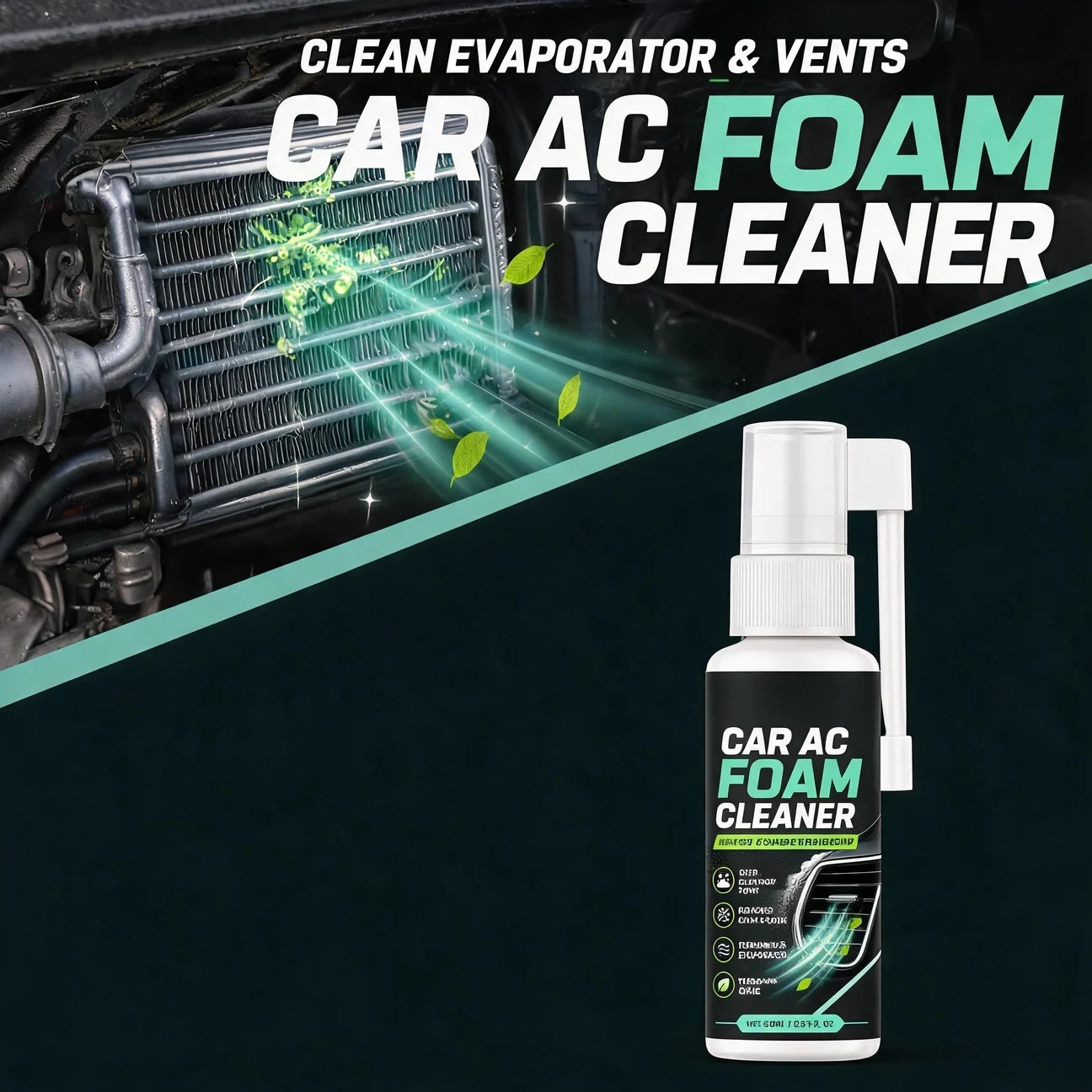 60ml Air Outlet Deodorant Car Air Conditioning Cleaner Car Air Conditioner Foam Cleaning Spray Interior Dust and Odor Remover