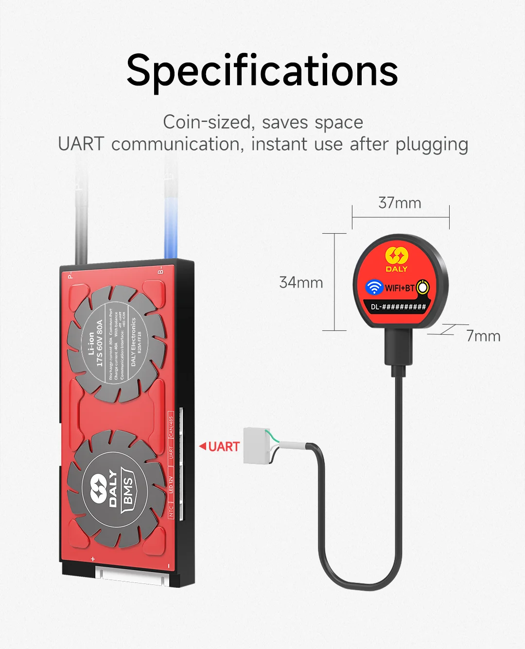 Daly WIFI Smart BMS 4S Lifepo4 8S 16S 30A 40A 120A 200A 300A 400A 500A Bluetooth APP for Inverter Solar RV