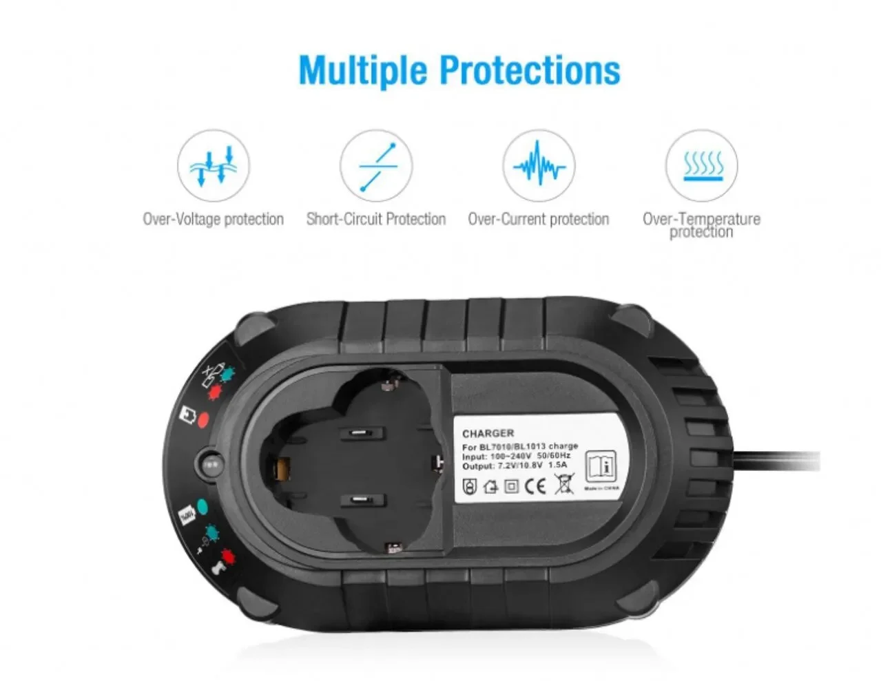 Ładowarka zasilająca do Makita BL1013 BL1014 10.8V-12V akumulatory litowo-jonowe DC10WA wiertarka elektryczna śrubokręt narzędzia ładowarka — zdjęcie produktu 3