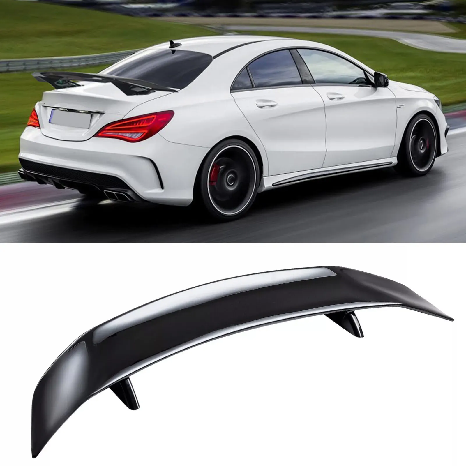

For Mercedes-Benz CLA AMG 47" Glossy Black Car Rear Trunk Spoilers Wings Lip AM