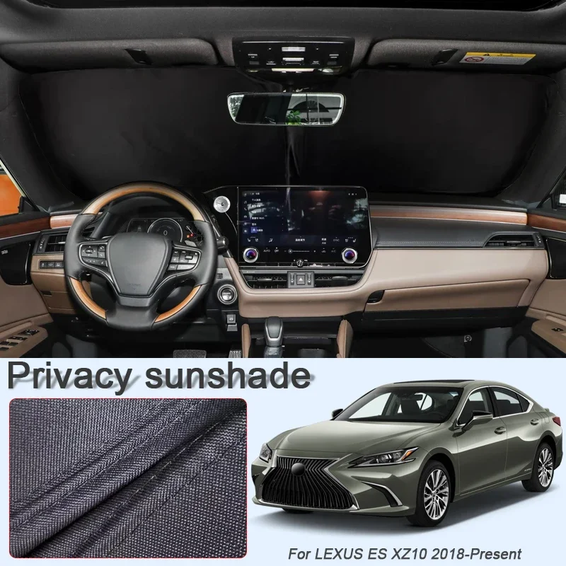 Foldable Polyester Car Window Specific Privacy Sunshade Curtain For LEXUS ES XZ10 2018-Present Anti-UV Heat Insulation Cover