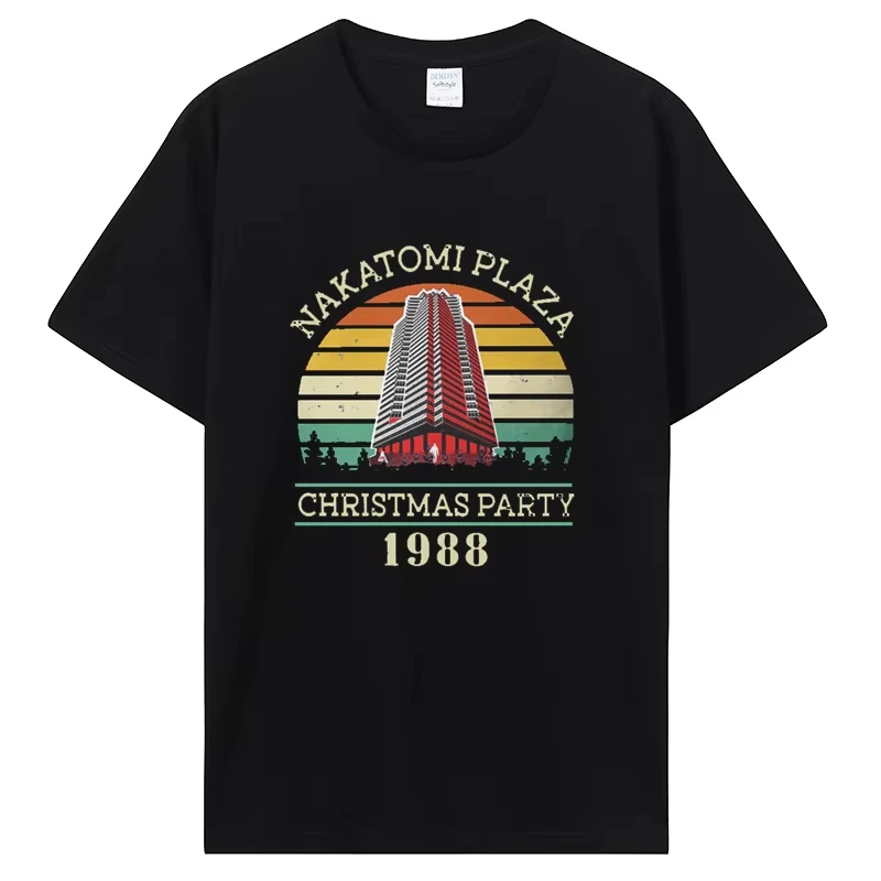 Die Hard Movie Christmas Party 1988 Bruce Willis Men Tshirt Retro Vintage Nakatomi Plaza Individuality Cotton T Shirt Clothing
