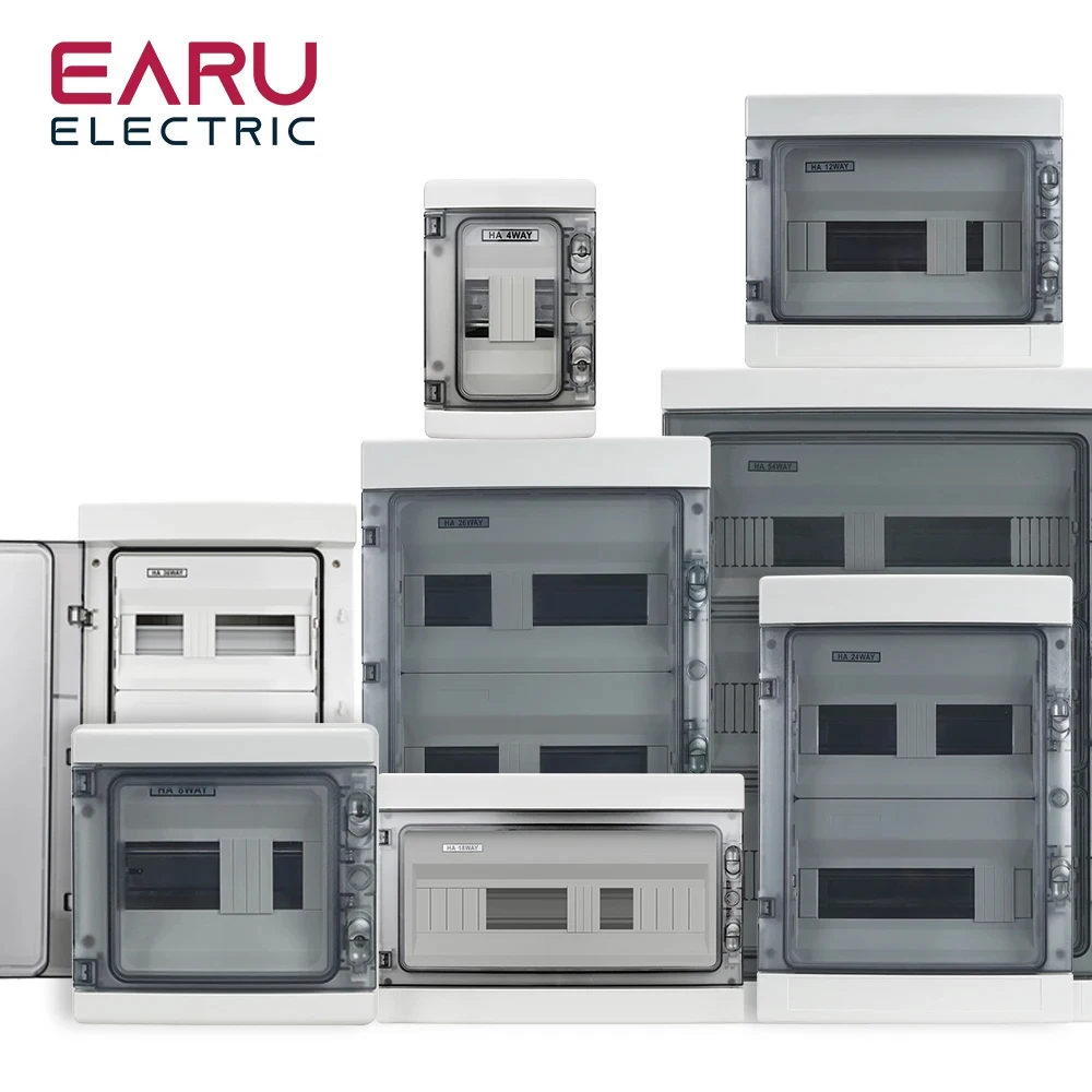 EARU HA 4/8/12/18/24/26/36/54 WAY Junction Box PC Plastic Outdoor Electrical IP65 Waterproof Dustproof Distribution Switch Box