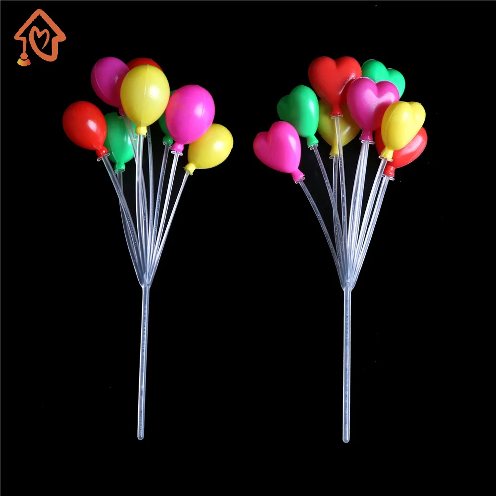 1Pcs Miniature Multicolor Balloon String Toys 1:12 Dollhouse Living Room Plastic Round Heart-shaped Balloon Decoration