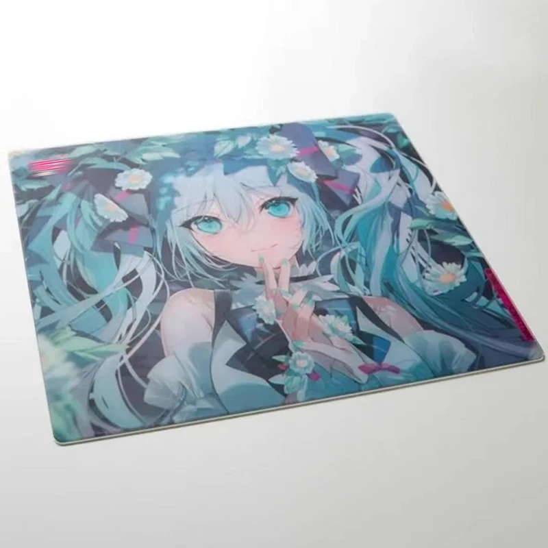 Japanese Kawaii Anime Blue Girl Glass Mouse Pad Gaming Reproduced Upgrade Coated Smooth Surface Custom Gamer FPS Gaming Desk Mat