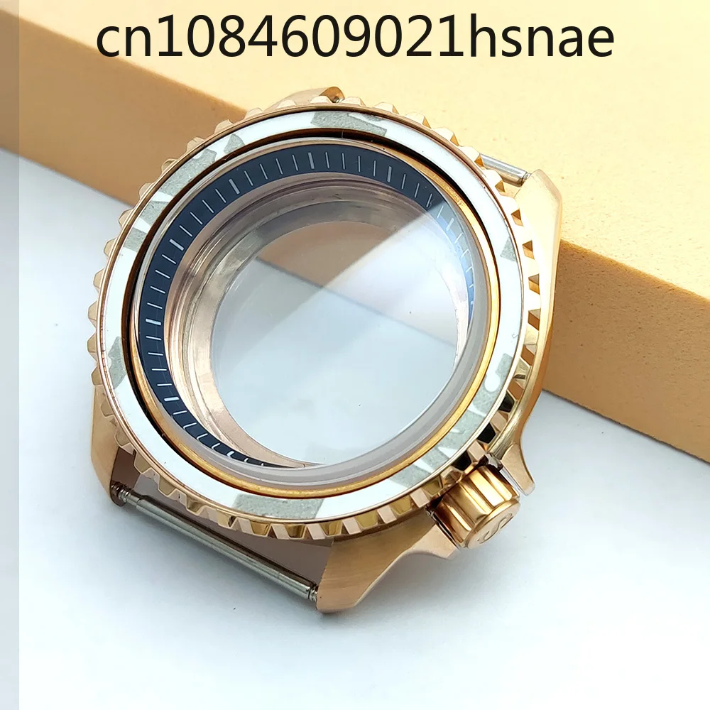 42 มม.ดัดแปลงด้วย SK007 Sapphire Rose Gold Mechanical สําหรับนาฬิกา Seiko NH35/36