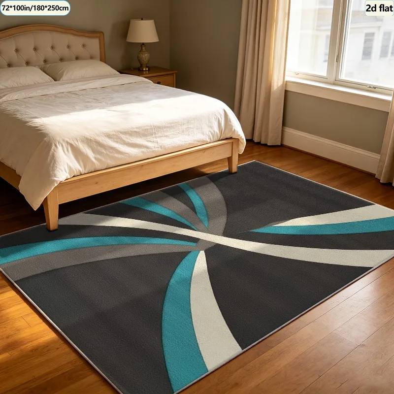 Modern Curved Striped Geometric Carpet, Stylish Carpet, Suitable for Living Room, Bedroom, Office, Home Decoration - AliExpress 15 2