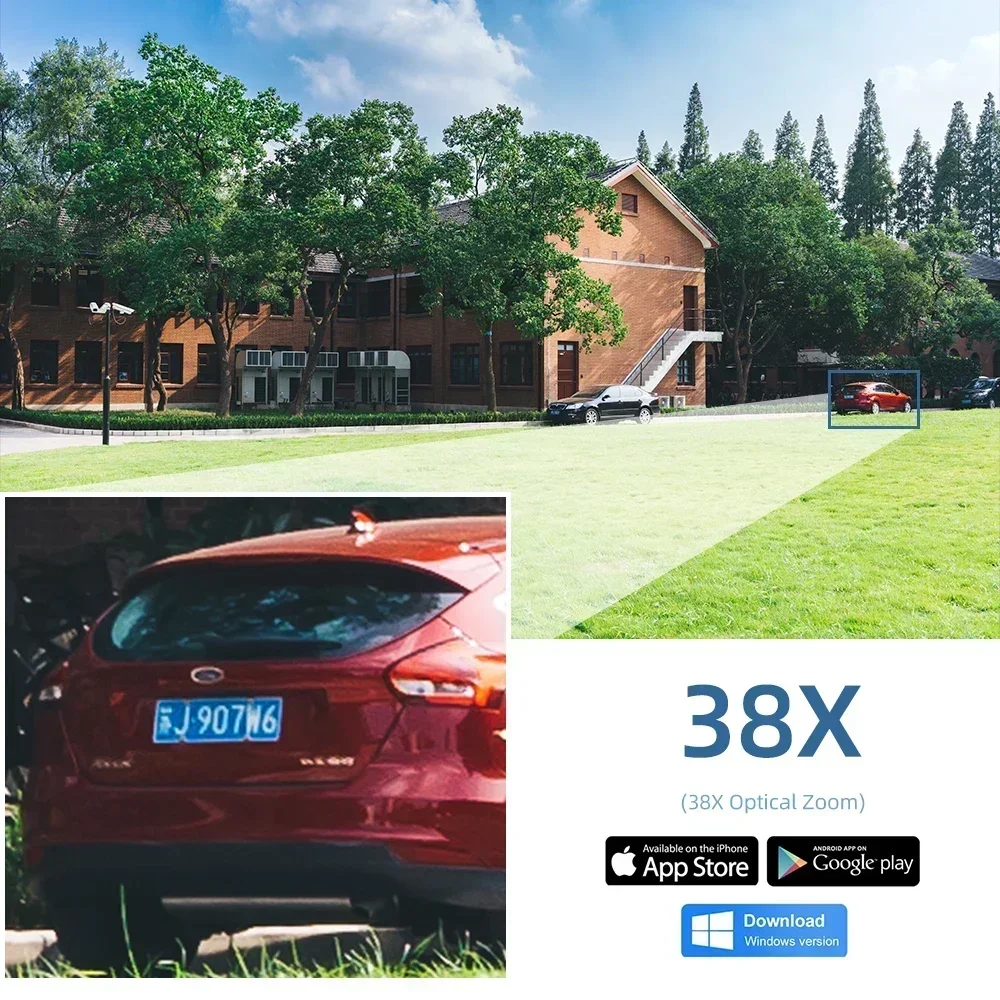 8CH 4K 8MP POE NVR Security System 38X Zoom Camera Kit 8MP AI Smart Auto Tracking PTZ CCTV IP Camera Video Surveillance Set 4CH