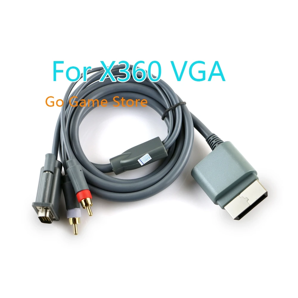 5pcs Video Audio AV PC Monitor VGA Cable 2 RCA Audio Cord Connecter 2 In 1 For Xbox 360