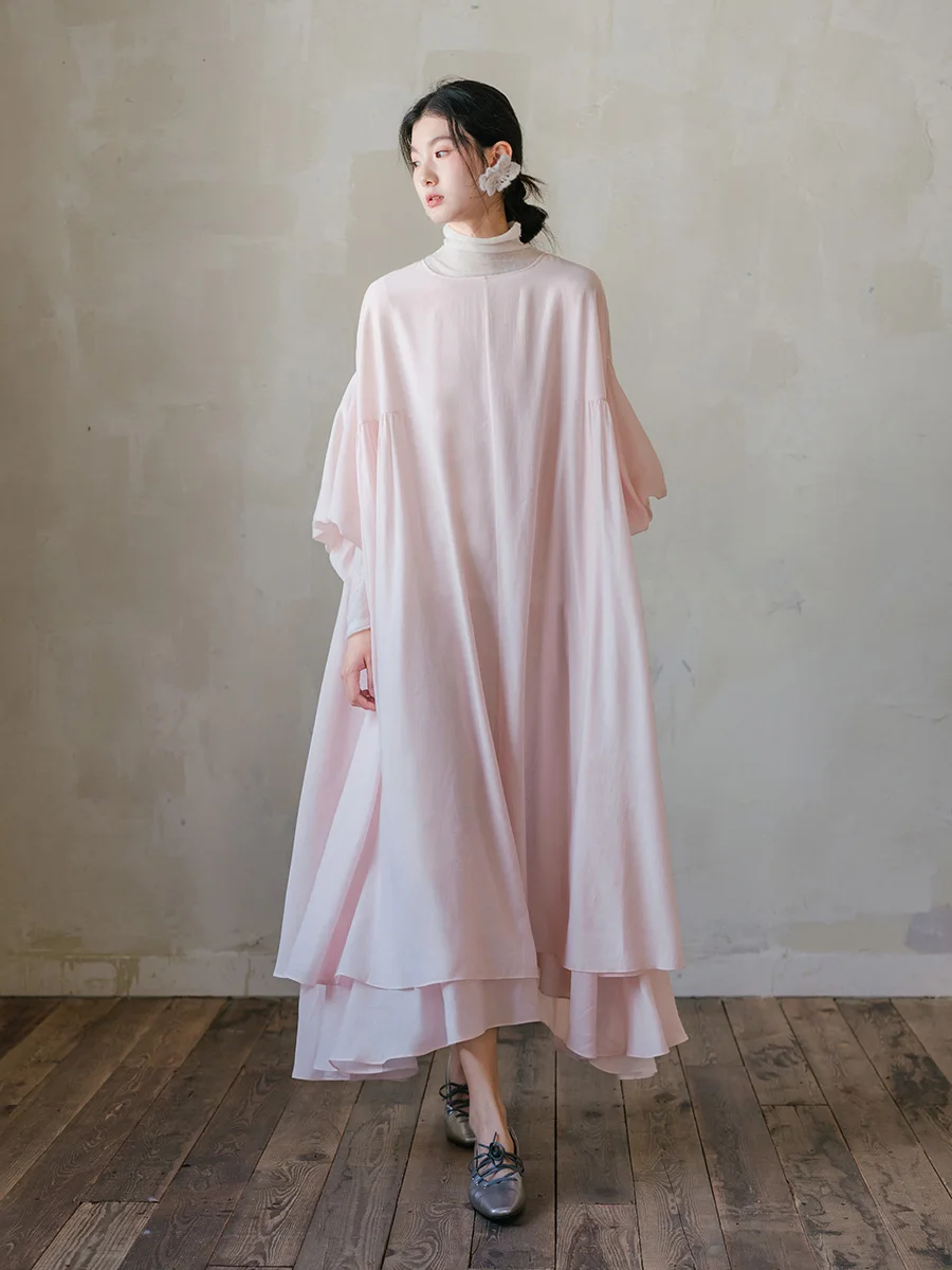 تنورة بلو وايت ثقيلة الوزن للغاية تقريبًا 0 أمتار وردي عاري كبير سوينغ دكتور من الصوف المحبوك على شكل حرف a طويلة Sve جولة Ne