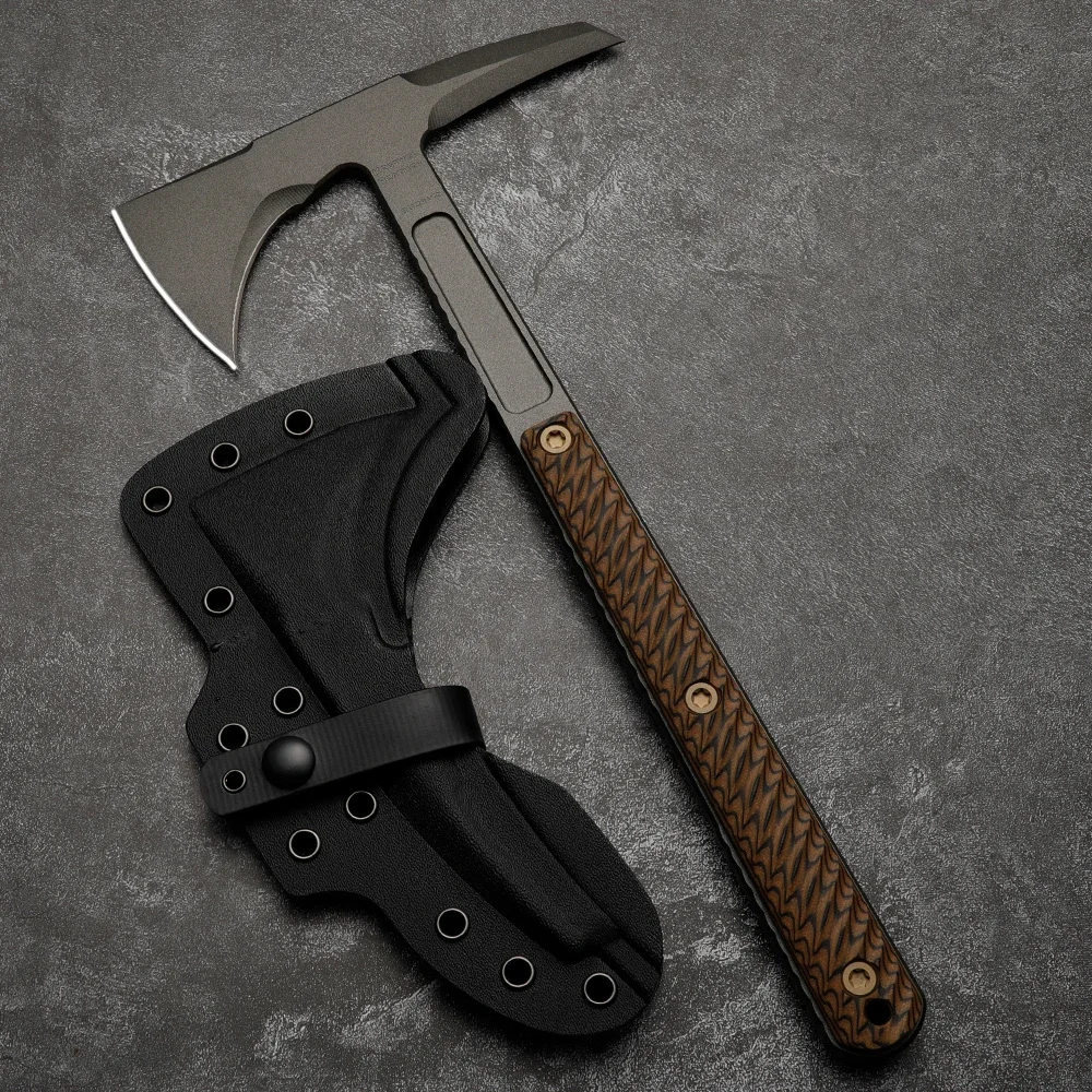 80CRV2 Steel Multi functional Battle Axe - Portable Survival Axe for Outdoor Camping, Hunting, and Emergency Situations