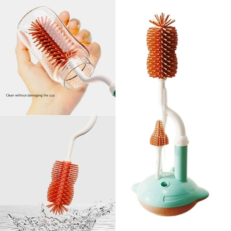 

Pacifier Bottle Brush Set Baby Nipple Cleaning Set Feeding Cup Cleaning Tool Handheld Infant Health Essential Gadget 24BE