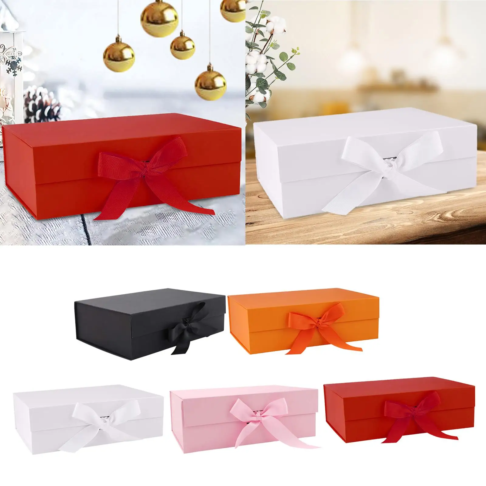 

Подарочная коробка с лентой, легко собирается, многоразовая для коробки для кексов на память