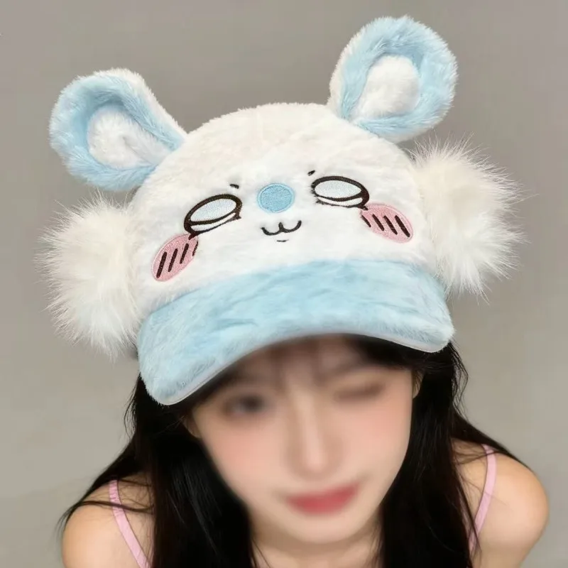 Officially Licensed Chiikawa Momonga Women Baseball Cap Cute Cartoon Duckbill Hat Fashion Exquisite Face Slimming Casual Hat