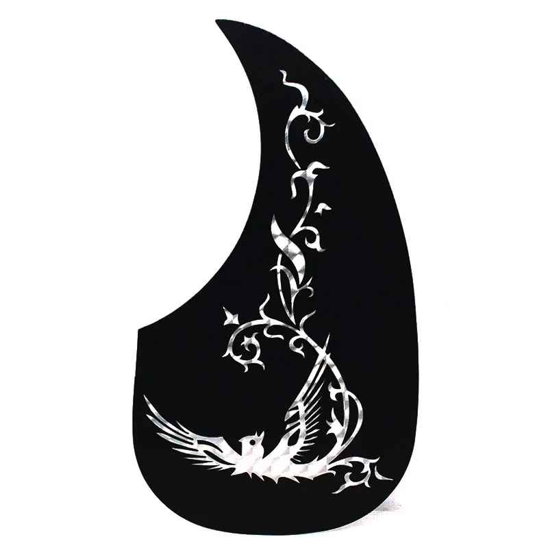 10Pcs Black Laser Pattern Acoustic Guitar Pickguard Pick Guard Sticker Comma Style Multi Pattern Available