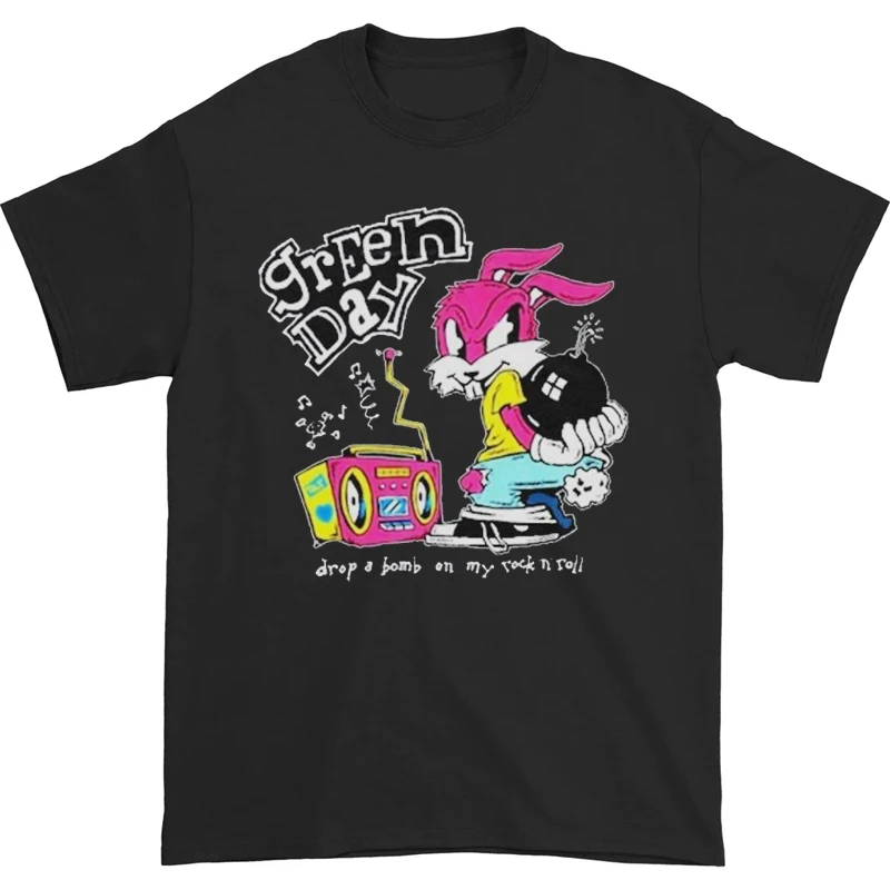 2025 جديد الأخضر يوم الفرقة 100% القطن تي شيرت مطبوع الرجال الصيف فضفاضة ومريحة زوجين ملابس بأكمام قصيرة الاتجاه