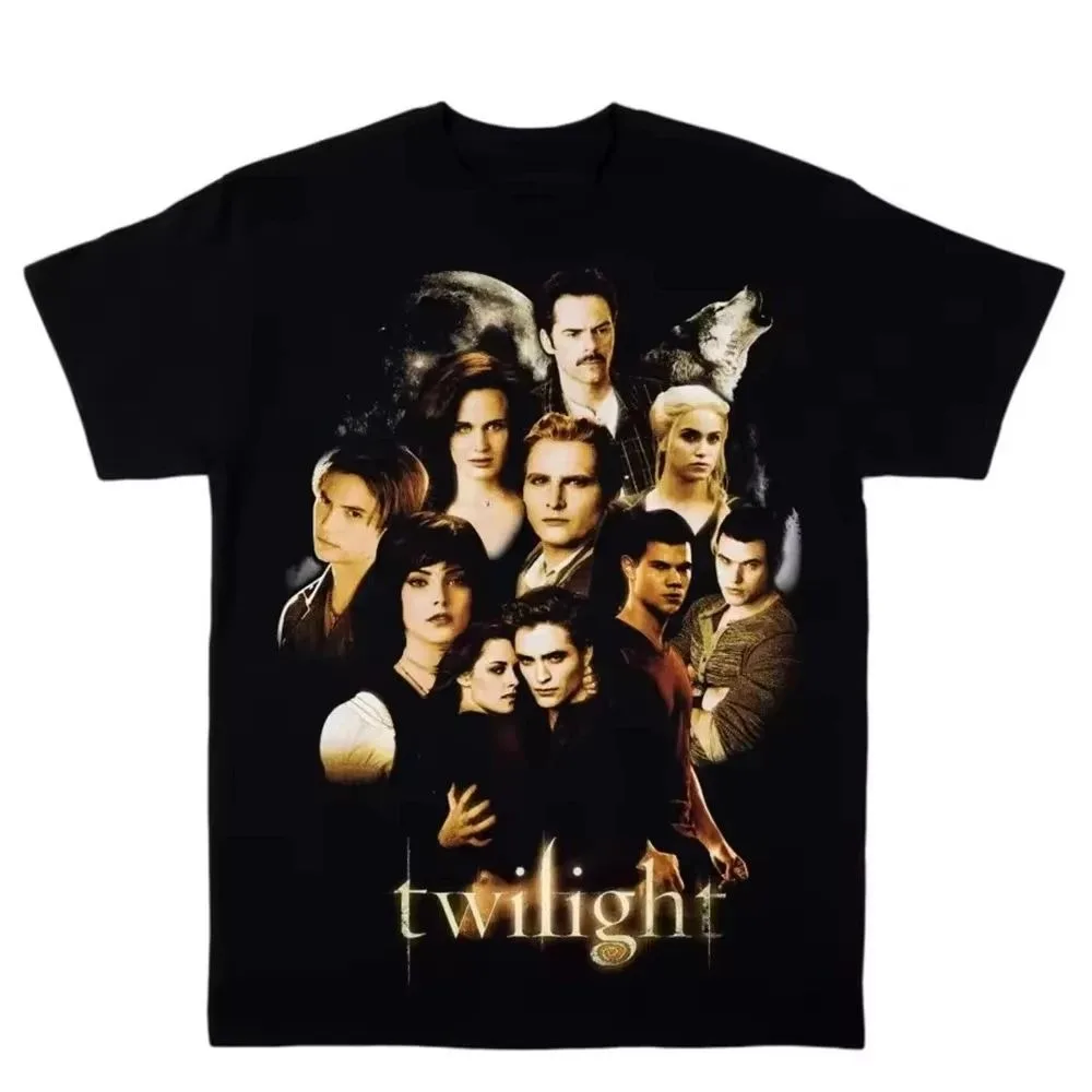 2026 Vintage Twilight Saga Short Sleeves Printed Cotton T-shirt Men Women Oversized Round Neck Retro Y2K Female Male T-shirt