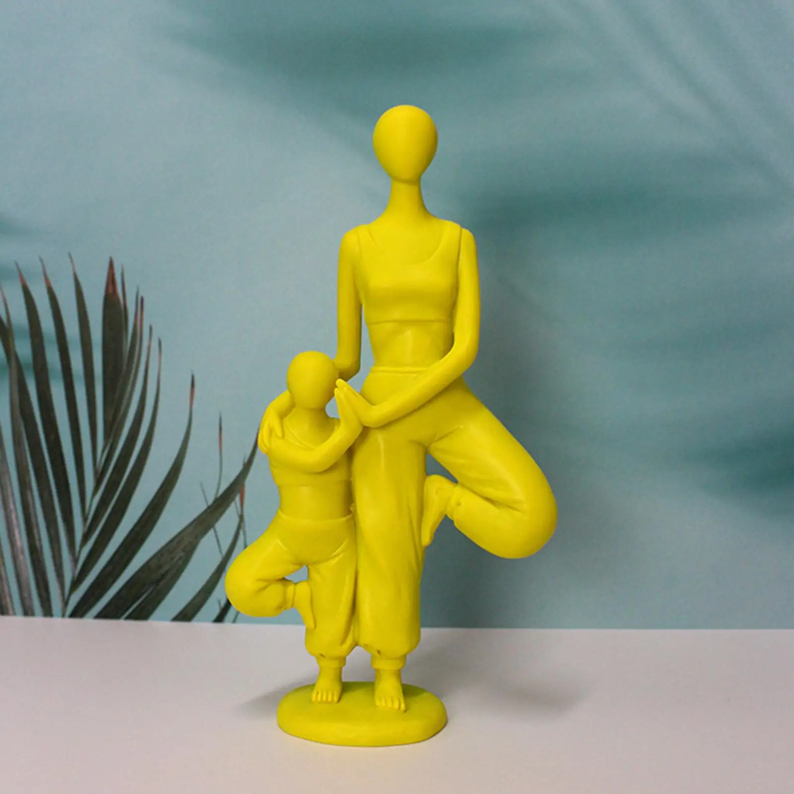 Parent Child Yoga Statue Modern Decor Art Sculpture Yoga Pose Figurine Spiritual Desk Ornament for Shelf Desktop Indoor Bedroom