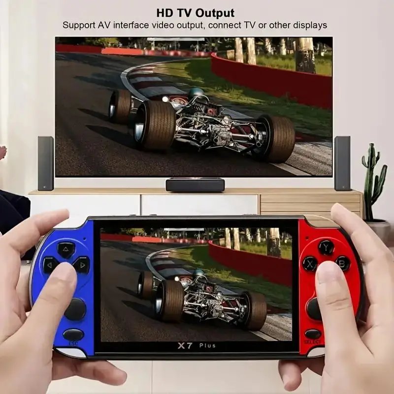 Портативная Игровая Консоль X7 Plus Со Встроенным Экраном Classic Games 6800, 5,1-дюймовым IPS-экраном