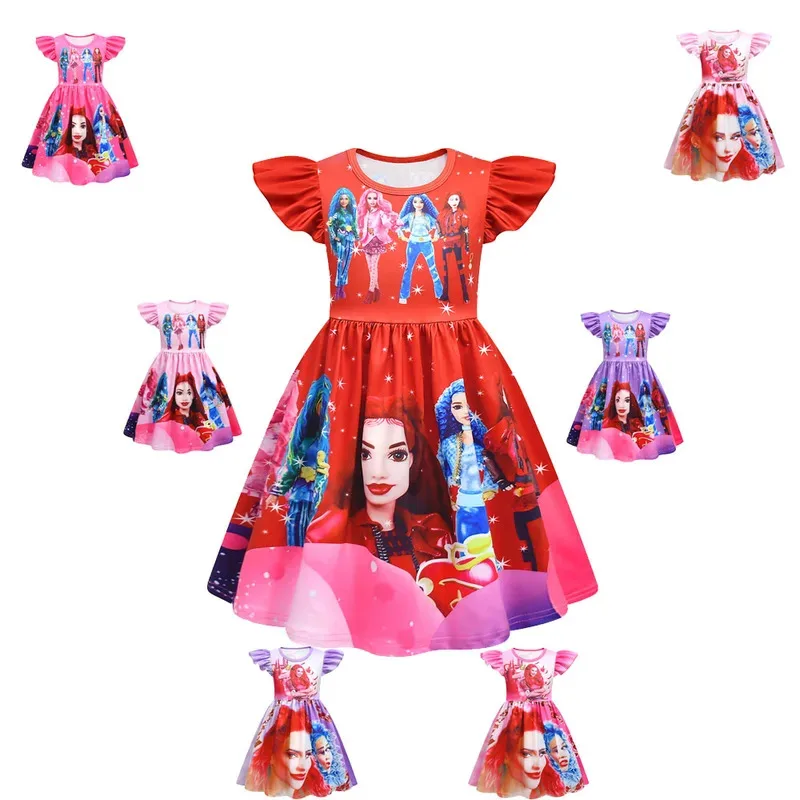 2025 11 2024 Kinder Descendantsing Kleidung Baby Mädchen Cosplay Rot und ihre Freunde Kleid Karneval Geburtstag Party Kinder C