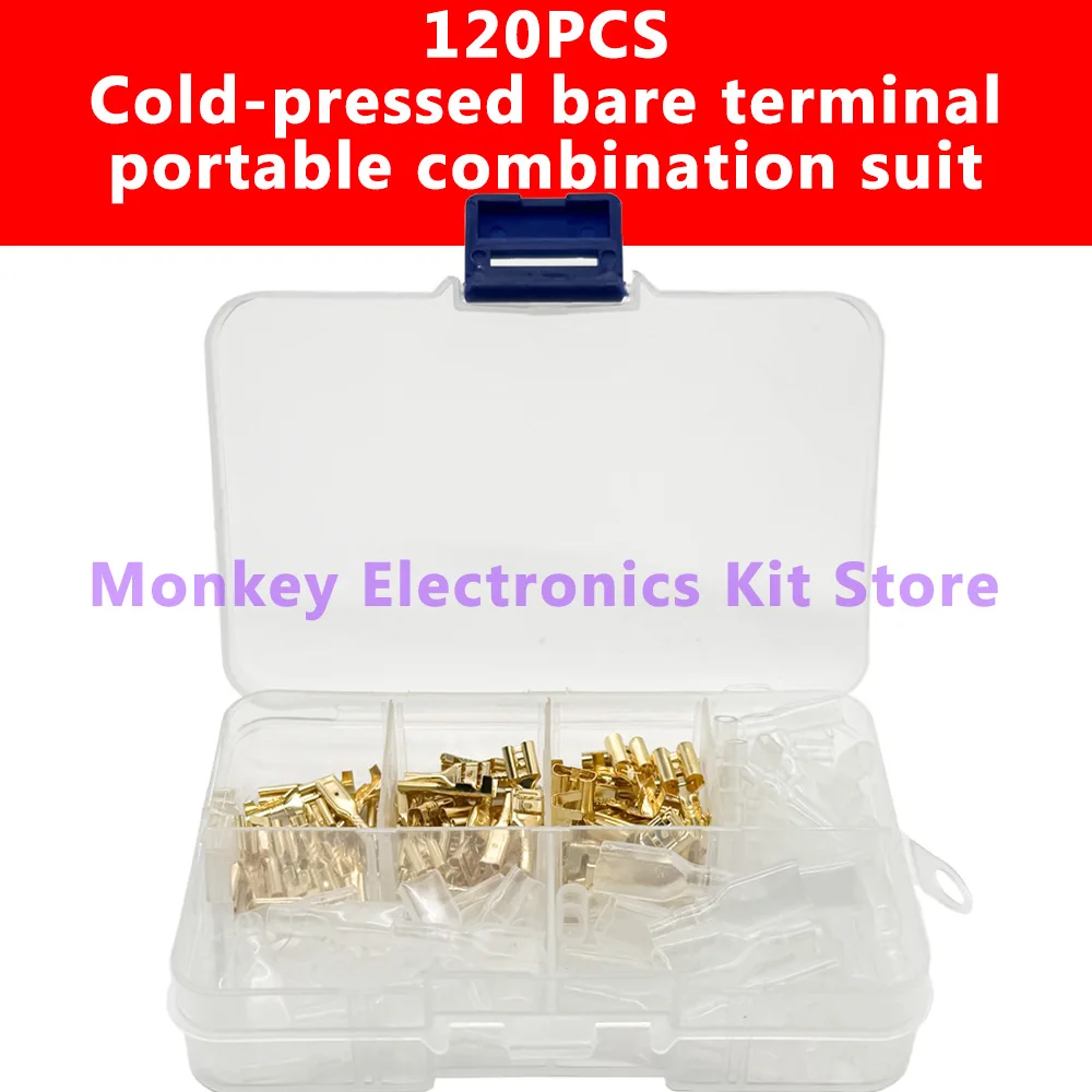120PCS/1 Set Gold Silver Docking Terminal Cable Bare Terminal Spring Insert Sheath Terminal , Male And Female Pair Terminal Box