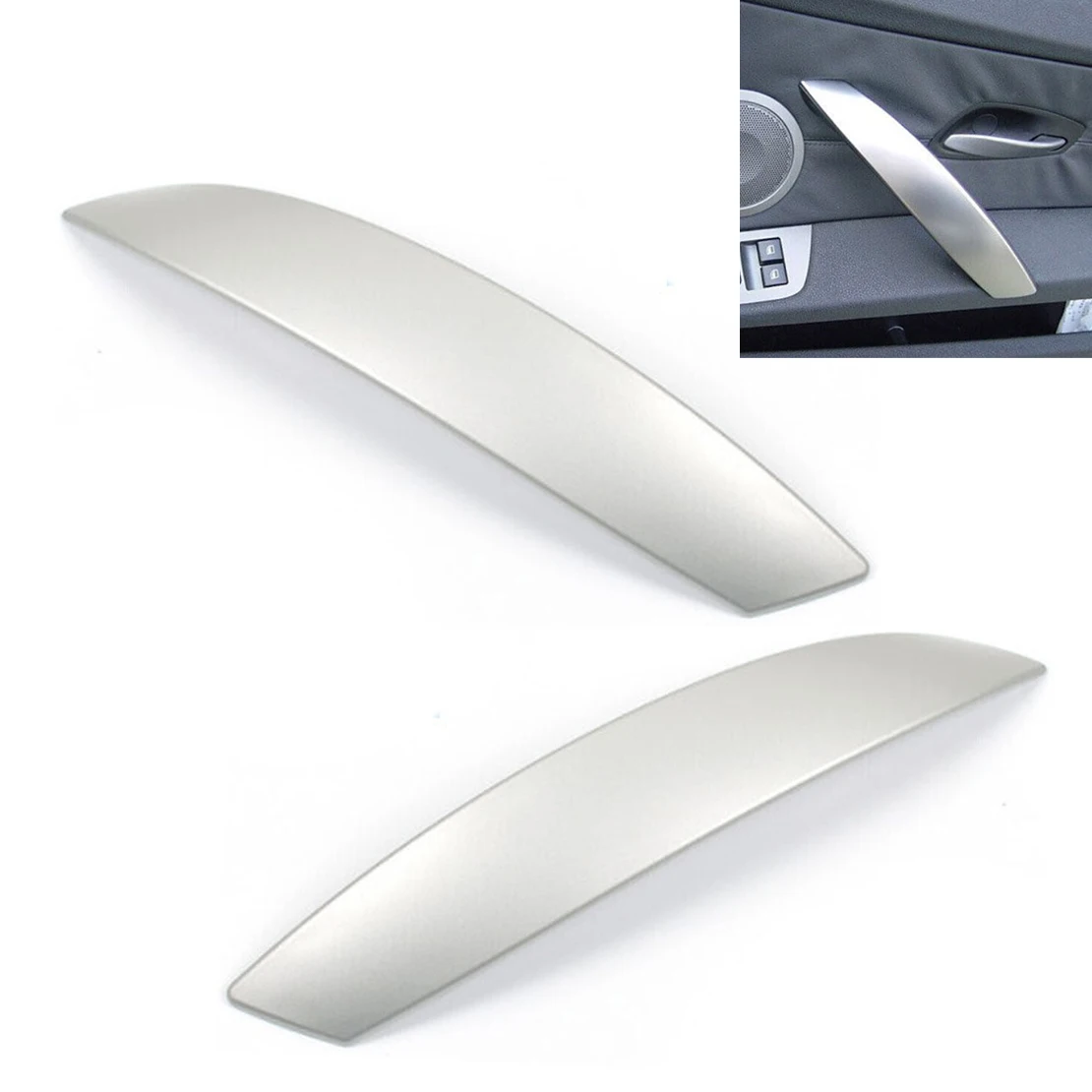 

51418040695 51418040696 1 Pair Left Right Interior Door Pull Handle Cover Trim Chrome Silver Fit for BMW Z4 E85 E86 2002-2008