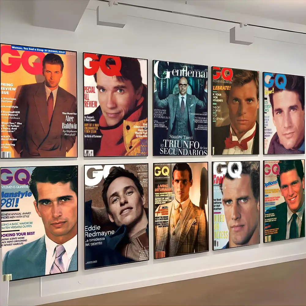 GQ Magazine Fashion G-Gentlemen Quarterly Poster Classic Wall Art Home Decor Peel and Stick Unframed