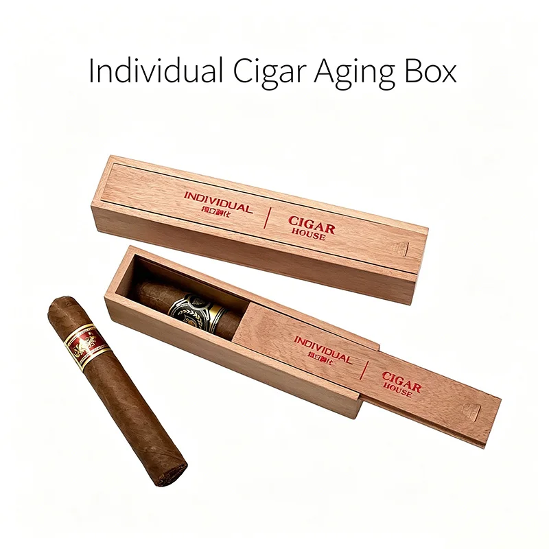 cigar humidor，Cigar Aging Moisturizing Storage BoxPortable Independent Cigar Storage Case，Sliding Cover Portable Cigar Humidor