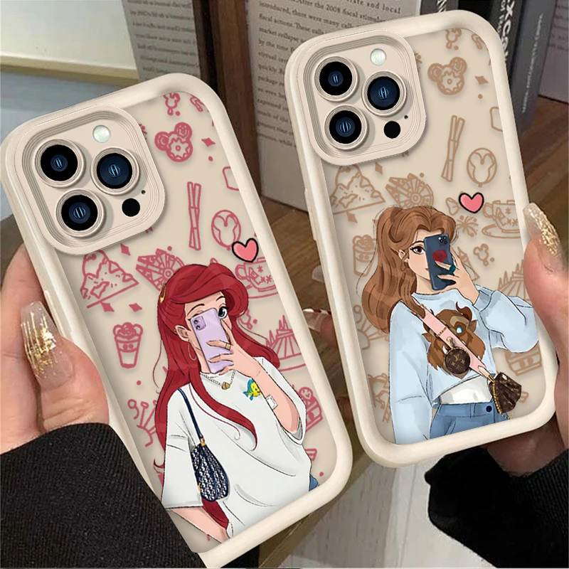 Casing ponsel perempuan putri Disney untuk Samsung S24 S23 S22 S21 S20 Note 20 FE Plus Ultra 5G sampul TPU silikon lembut