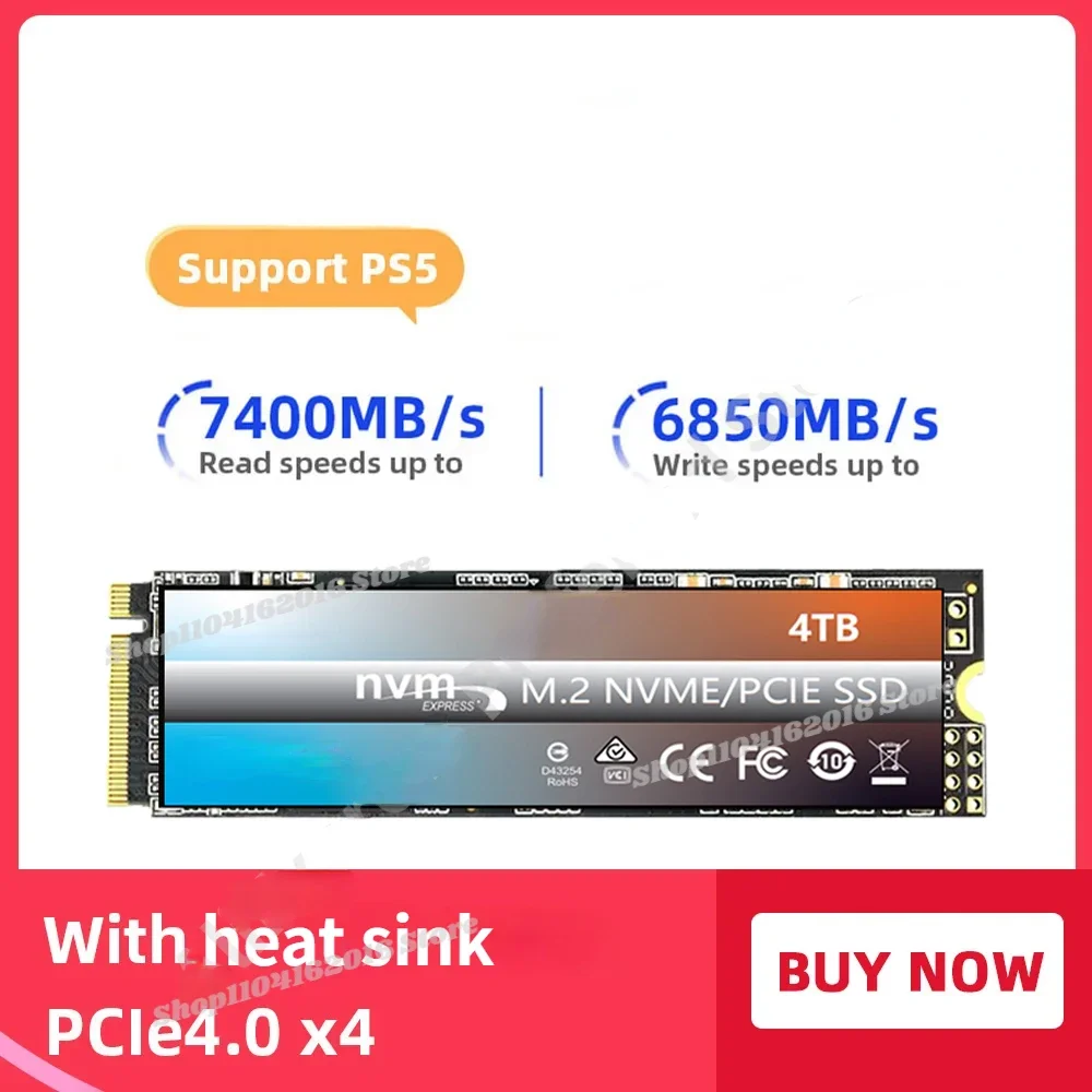 

PS5 SSD 4tb 1tb 2tb Pcie4.0 x4 SSD Nvme M2 2280 Dram Cache Hard Drive Internal Solid State Disk SSD Ps5 Desktop