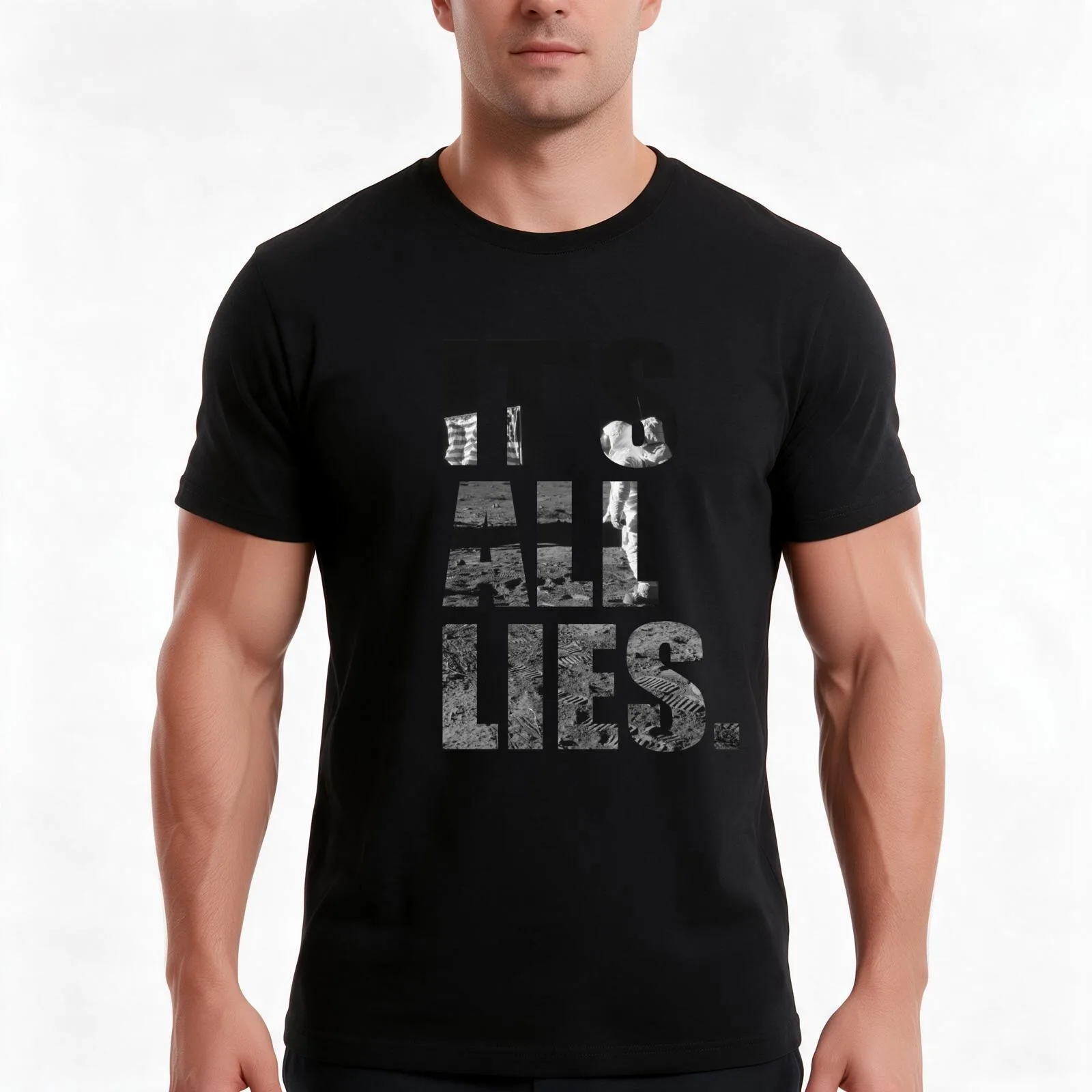 IT'S ALL LIES T-Shirt, Summer Casual Cotton Tee, Oversized Streetwear Tops, Vintage Graphic Print, Loose Fit Short Sleeve