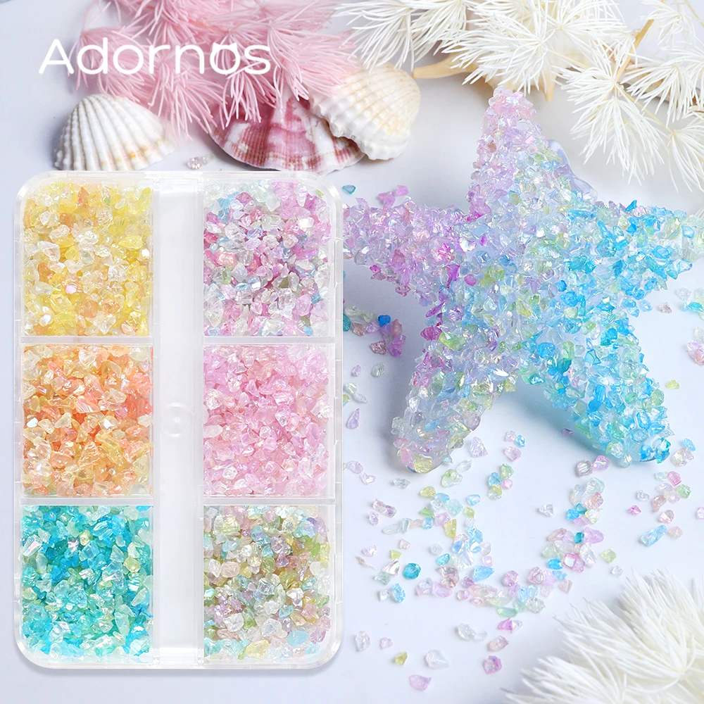 Unregelmäßige Kristallsteine aus gebrochenem Glas, 3D-Epoxidharz, Formfüllung, bunte zerkleinerte Steine, Sommerdekoration, DIY-Schlüsselanhänger, Kunsthandwerk