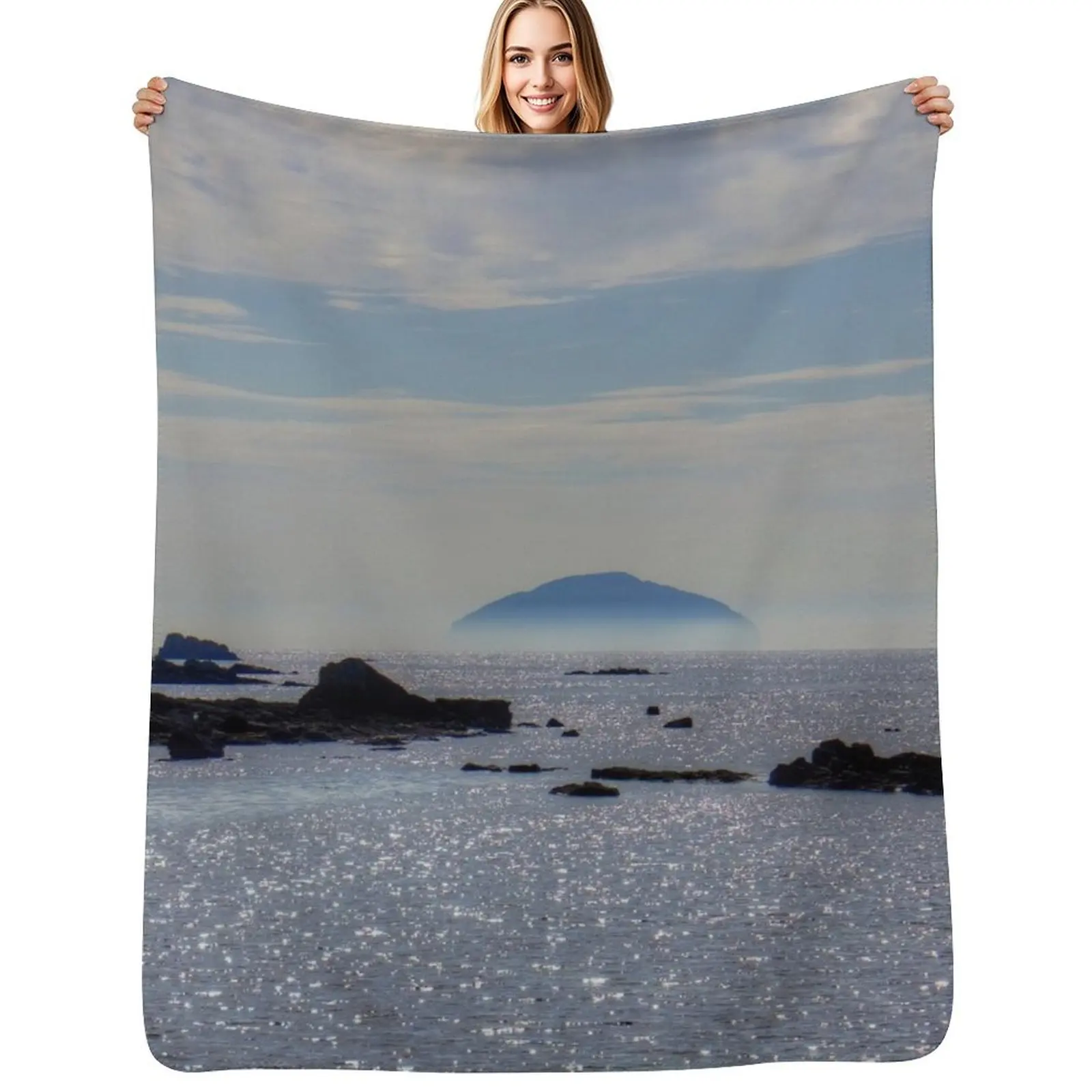 Ailsa Craig in Mist Throw Blanket for winter Retros Plaid on the sofa Luxury Brand Luxury Throw christmas gifts Blankets