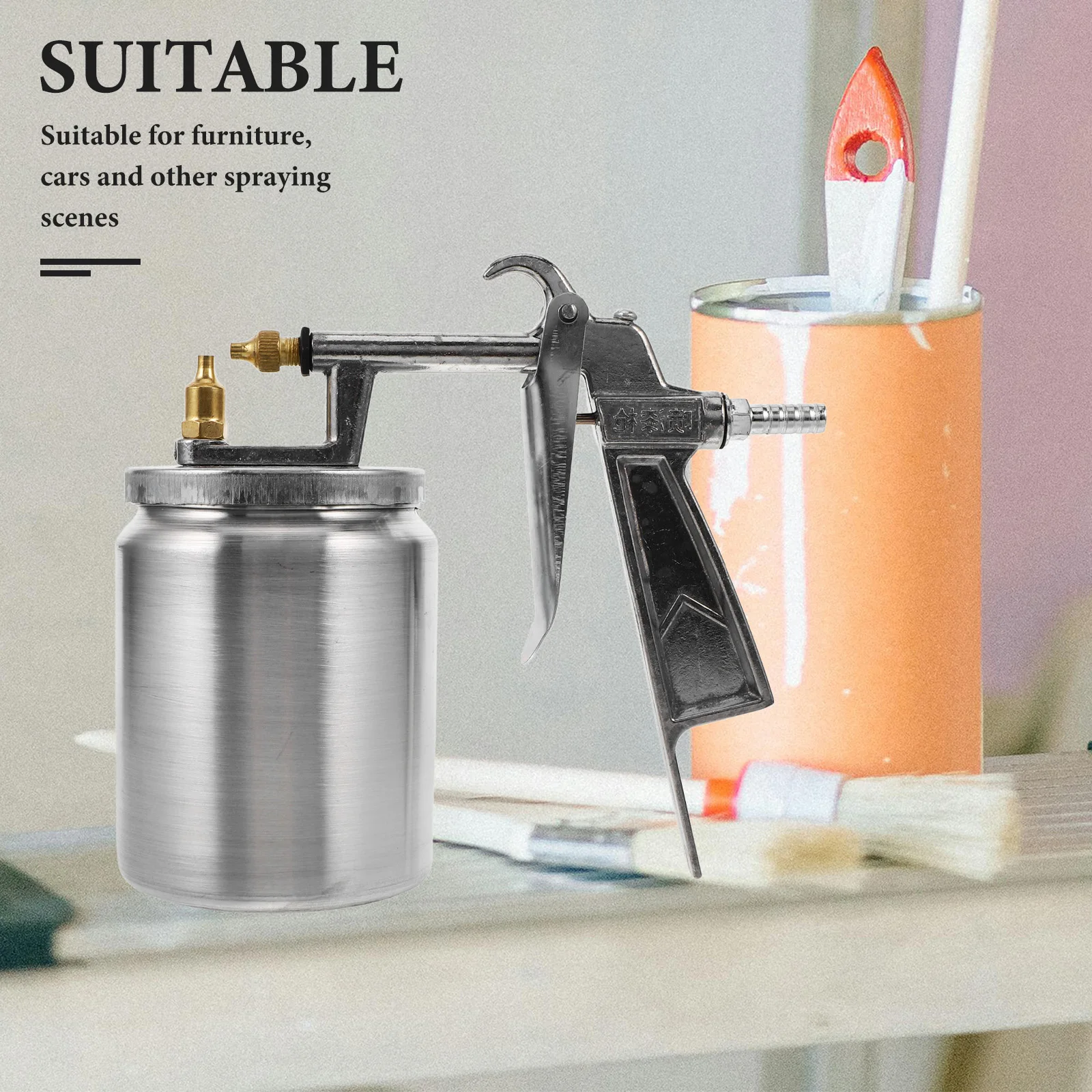

Air Pump Paint Sprayer Pneumatic Gun for House Painting Adjustable Pressure Furniture Automotive Topcoat Doors Cabinets Decks