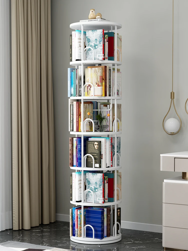 Rotating Bookshelves, 360-degree Floor-to-ceiling Children's Shelves, Simple Picture Book Storage, Simple Home Students