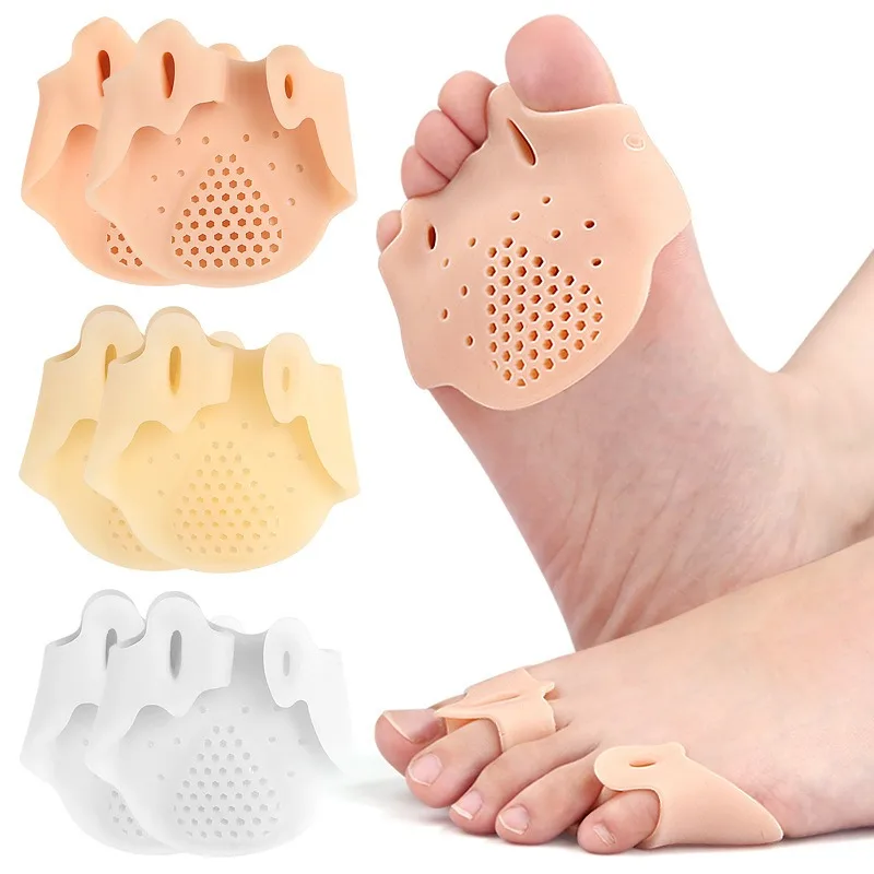 1Pair Big Foot Bone Orthopedic Insole Gel Forefoot Pad Hallux Valgus Toe Splitter Shock Absorption Massage Forefoot Cushion