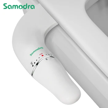 SAMODRA Ultra Slim Bidet Attachment for Toilet Seat - Dual Nozzle, Adjustable Water Pressure, Non-Electric Ass Sprayer