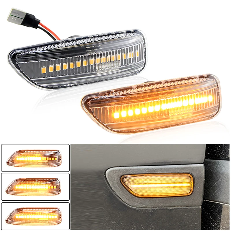

2PCS for Volvo S60 MK1 S80 MK1 (TS.XY) V70 MK2(SW) XC70 XC90 MK1 2003-2009 LED Side Light Dynamic Auto Turn Signal Blinker Lamps
