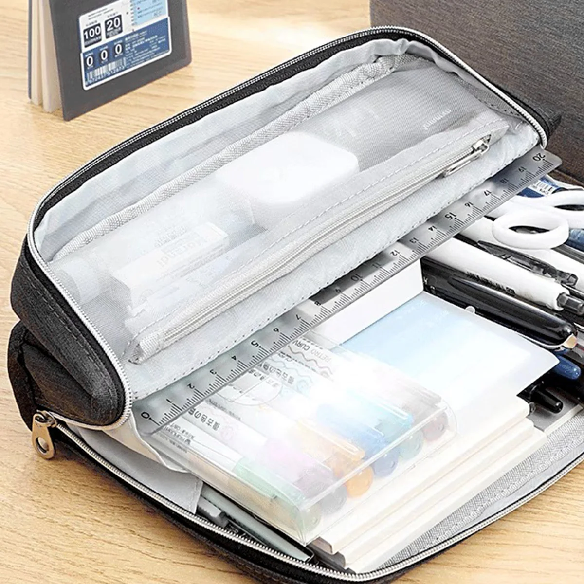 

Simple pencil case Large capacity pencil bag Small bag holder box Girl office Student stationery Organizer School supplies