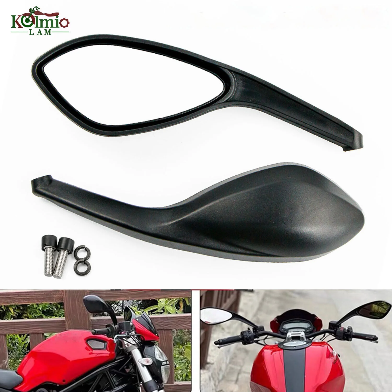 Kolmio Fit For Ducati Monster 695 696 796 1100 S EVO Motorcycle Rearview Side Mirror Streetfighter 848 Rear View Mirrors